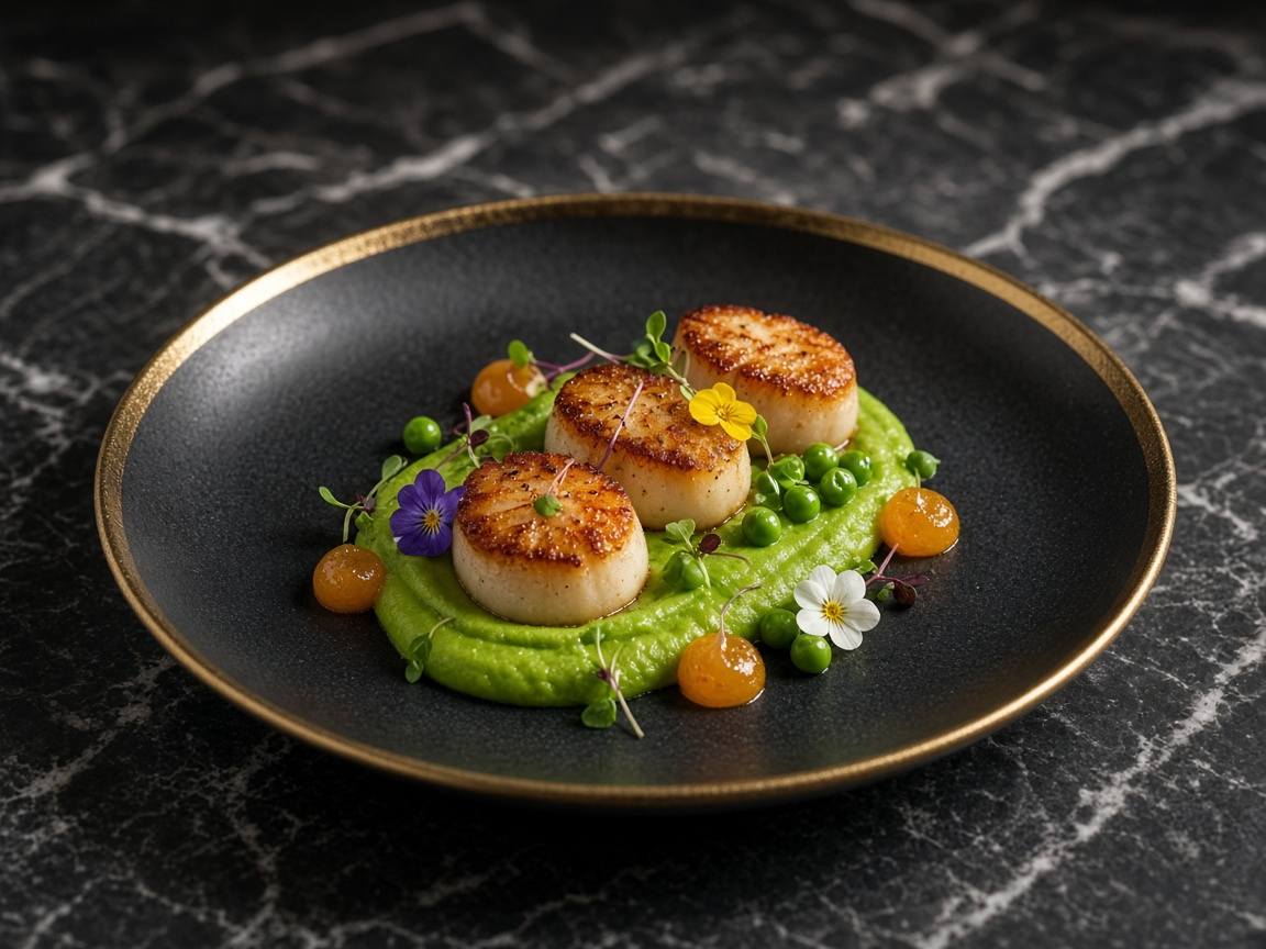 Coastal tasting plate with seared scallops